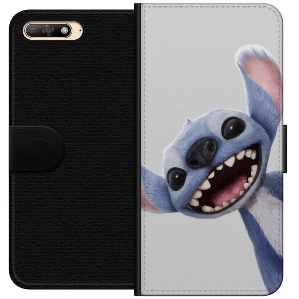 Huawei Y6 (2018) Tegnebogsetui Stitch i fart - Kawaii-design til fans & børn