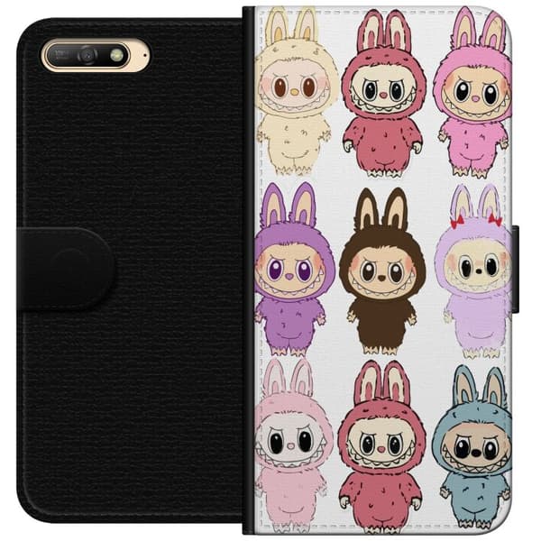 Huawei Y6 (2018) Lompakkokotelo Labubu Pink Monster - Popkulttuuri Kawaii-kosketuksella