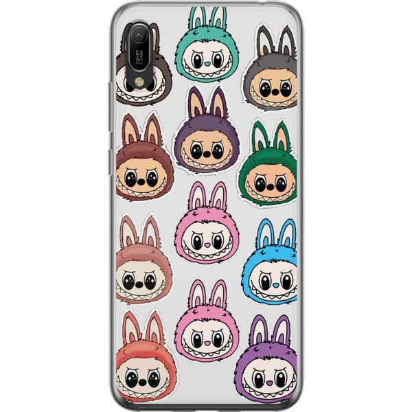 Huawei Y6 Pro (2019) Läpinäkyvä kuori Labubu Macaron Monster - Söpö Keräilyfiguuri Tyylillä