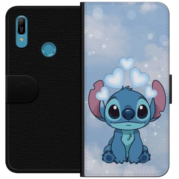 Huawei Y6 (2019) Lommeboketui Stitch Hoppande Gled - Morsomt Design for Gave