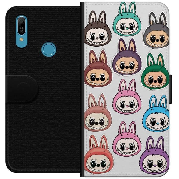 Huawei Y6 (2019) Tegnebogsetui Labubu Macaron Monster - Nuttet Samlefigur med Stil