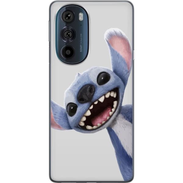Motorola Edge 30 Pro Läpinäkyvä kuori Stitch liikkeessä - Kawaii-suunnittelu faneille ja lapsille