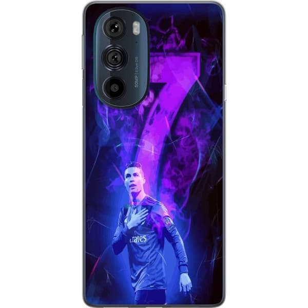 Motorola Edge 30 Pro Läpinäkyvä kuori Ronaldo 7 - Jalkapallolegenda Toiminnassa Fanien Puolesta