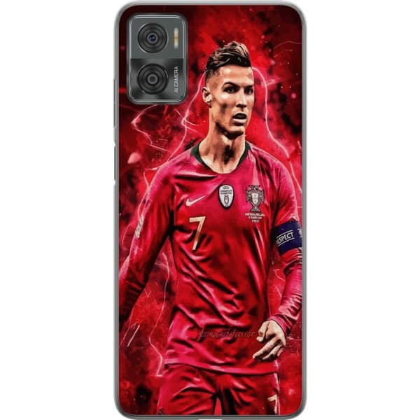 Motorola Moto E22i Genomskinligt Skal Ronaldo Skills – CR7 Design för Äkta Supporters