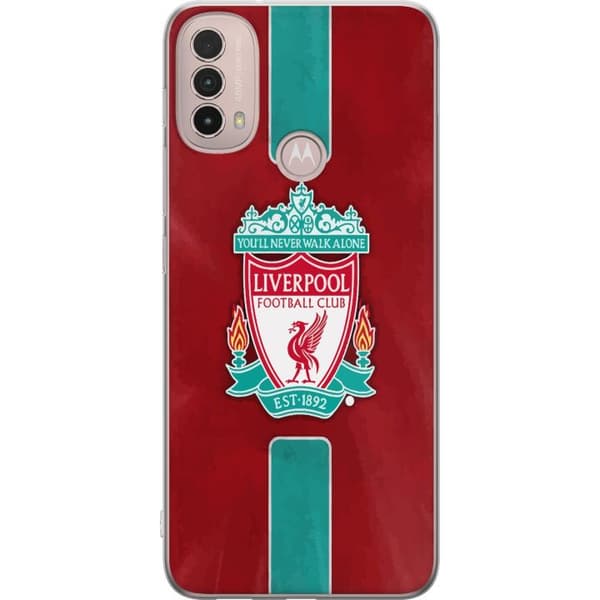 Motorola Moto E40 Gennemsigtig cover Liverpool FC - Klassisk Fodboldstolthed i Rødt