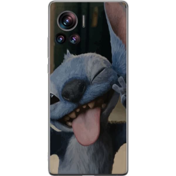 Motorola Edge 30 Ultra Gennemsigtig cover Stitch Sød Alien - Blå Favorit fra Ydre Rummet