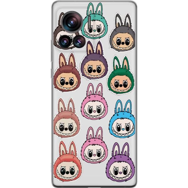 Motorola Edge 30 Ultra Läpinäkyvä kuori Labubu Macaron Monster - Söpö Keräilyfiguuri Tyylillä