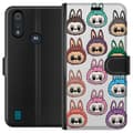 Miniatyrbillede 1 af 3: Motorola Moto E6i Tegnebogsetui Labubu Macaron Monster - Nuttet Samlefigur med Stil