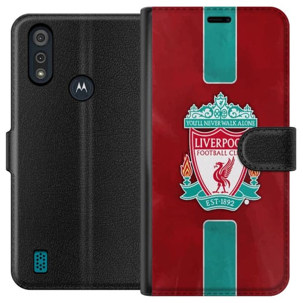 Motorola Moto E6i Tegnebogsetui Liverpool FC - Klassisk Fodboldstolthed i Rødt
