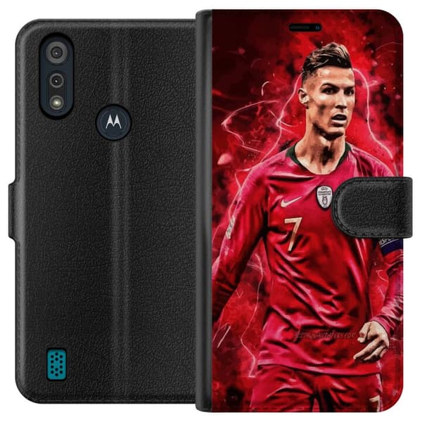 Motorola Moto E6i Tegnebogsetui Ronaldo Færdigheder - CR7 Design for Ægte Fans