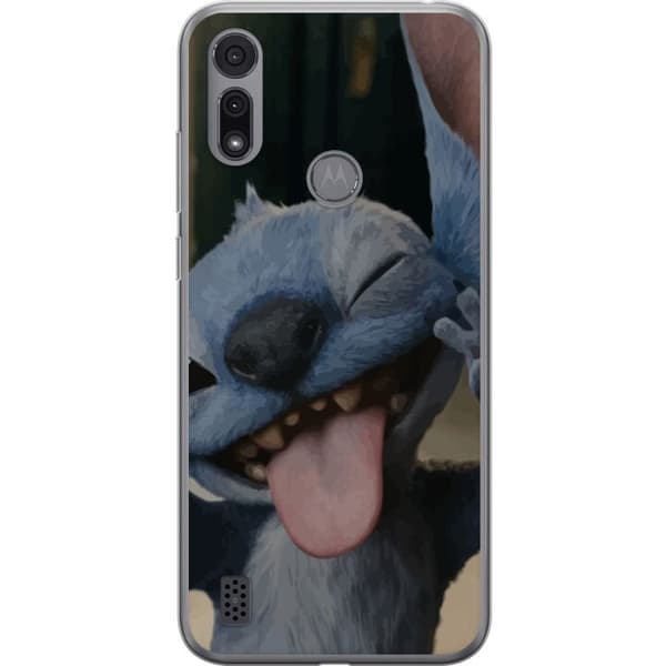 Motorola Moto E6i Läpinäkyvä kuori Stitch Söpö Alien - Sininen Suosikki Ulkoavaruudesta