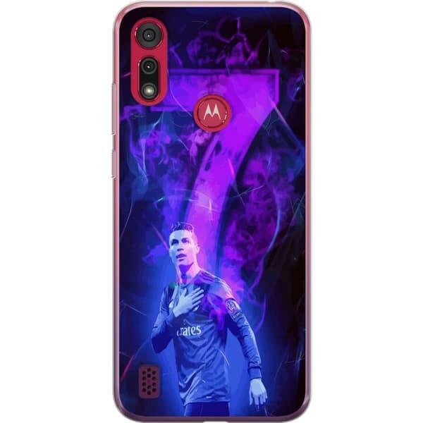 Motorola Moto E6s (2020) Gennemsigtig cover Ronaldo 7 - Fodboldlegende i Handling for Fans