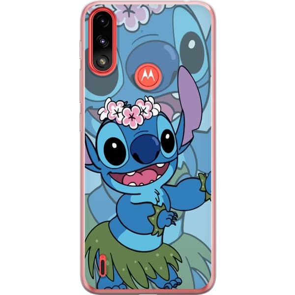 Motorola Moto E7 Power Gennemsigtig cover Stitch under Stjernerne - Magisk Anime-stil
