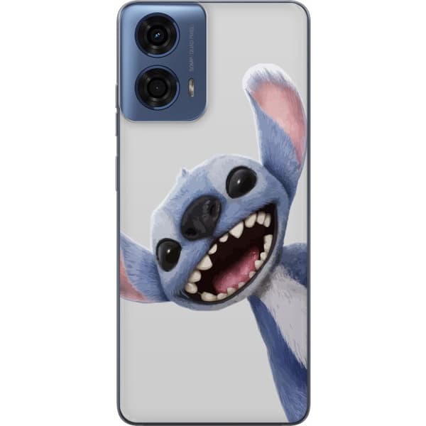 Motorola Moto G04 Gennemsigtig cover Stitch i fart - Kawaii-design til fans & børn