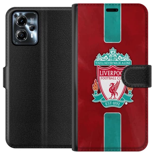 Motorola Moto G13 Tegnebogsetui Liverpool FC - Klassisk Fodboldstolthed i Rødt