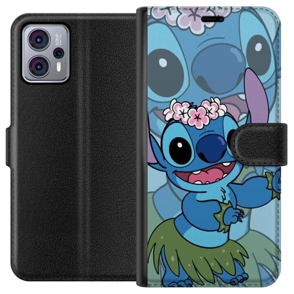 Motorola Moto G23 Lompakkokotelo Stitch tähtien alla - Taianomainen Anime-tyyli