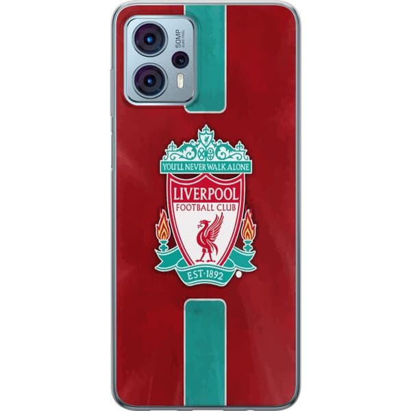 Motorola Moto G23 Gennemsigtig cover Liverpool FC - Klassisk Fodboldstolthed i Rødt