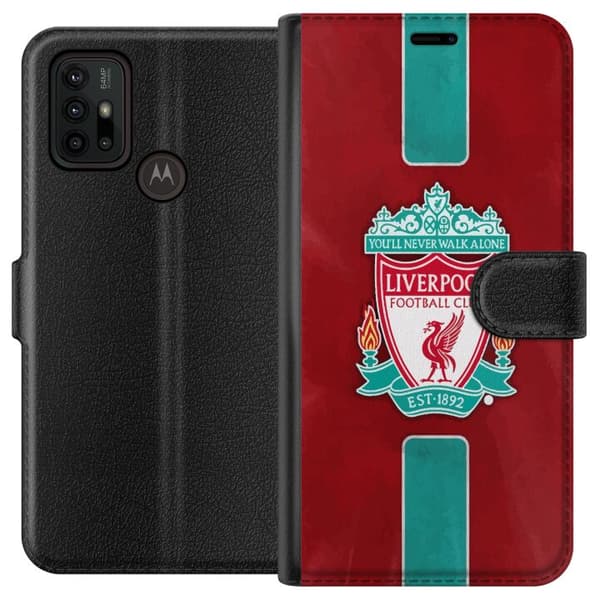 Motorola Moto G30 Lompakkokotelo Liverpool FC - Klassinen jalkapallourheilu Punaisena