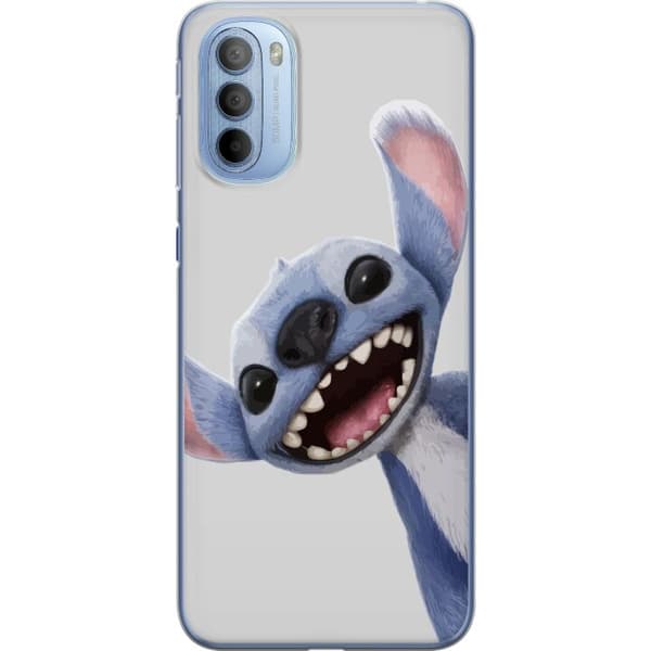 Motorola Moto G31 Gennemsigtig cover Stitch i fart - Kawaii-design til fans & børn