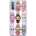 Miniatyrbild 1 av 3: Motorola Moto G31 Genomskinligt Skal Labubu Pink Monster – Popkonst med Kawaii-touch
