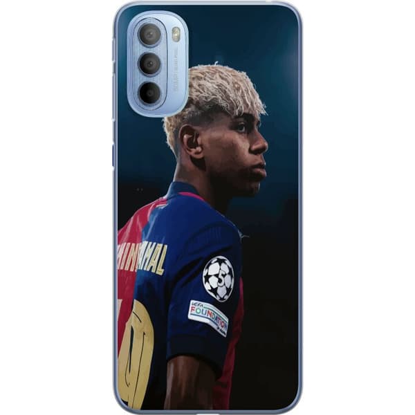 Motorola Moto G31 Läpinäkyvä kuori Lamine Yamal - Barcelonan ihmelapsi fokuksessa