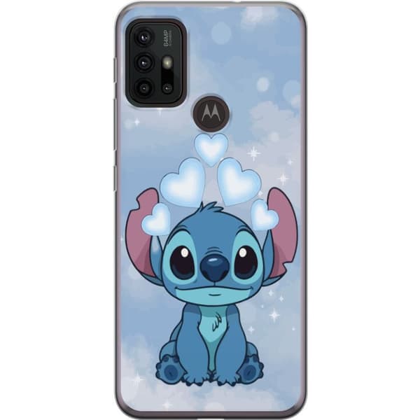 Motorola Moto G30 Gennemsigtig cover Stitch Hoppende Glæde - Sjovt Design til Gave