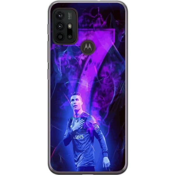 Motorola Moto G30 Gjennomsiktig deksel Ronaldo 7 - Fotballlegenden i Aksjon for Fans