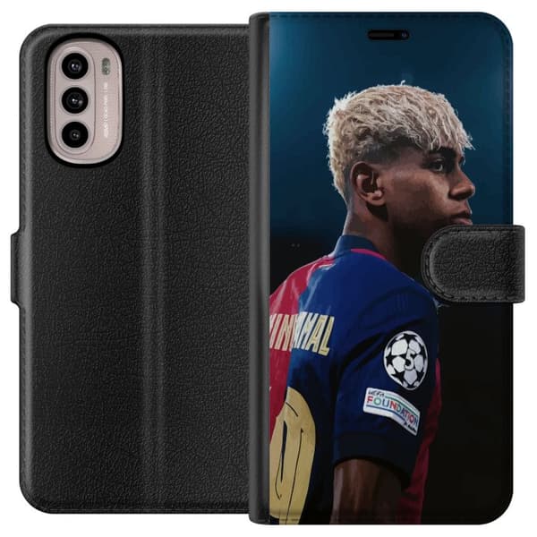 Motorola Moto G41 Lompakkokotelo Lamine Yamal - Barcelonan ihmelapsi fokuksessa