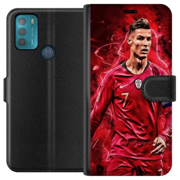 Motorola Moto G50 Tegnebogsetui Ronaldo Færdigheder - CR7 Design for Ægte Fans