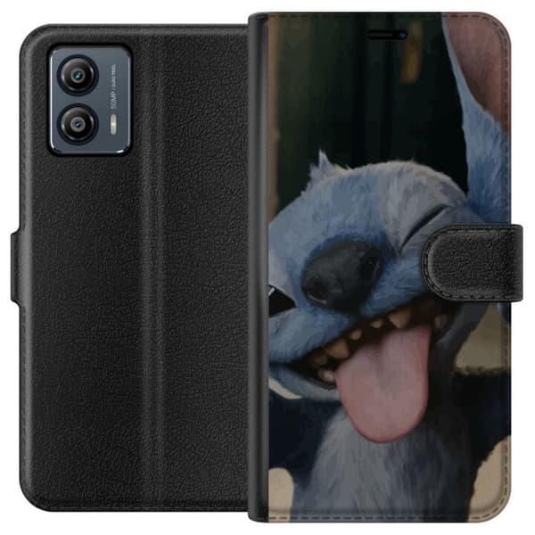Motorola Moto G53 Plånboksfodral Stitch Söt Alien – Blå Favorit från Yttre Rymden