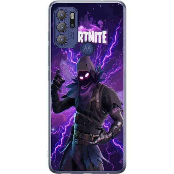 Motorola Moto G60S Genomskinligt Skal Fortnite Raven – Mörk Stridsikon från Battle Royale