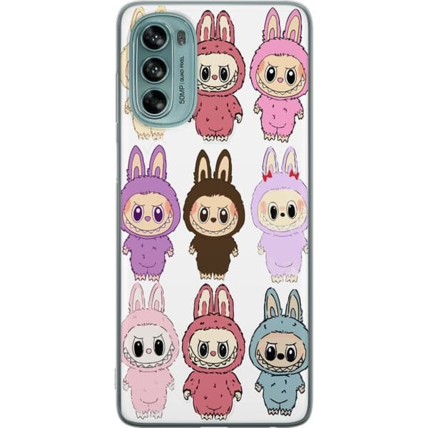 Motorola Moto G62 5G Läpinäkyvä kuori Labubu Pink Monster - Popkulttuuri Kawaii-kosketuksella