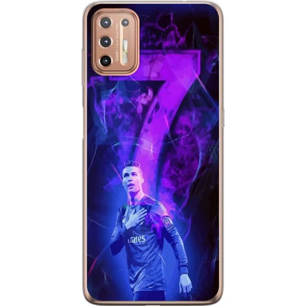 Motorola Moto G9 Plus Gennemsigtig cover Ronaldo 7 - Fodboldlegende i Handling for Fans