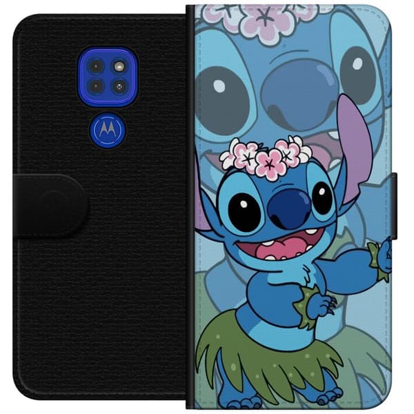Motorola Moto G9 Play Tegnebogsetui Stitch under Stjernerne - Magisk Anime-stil