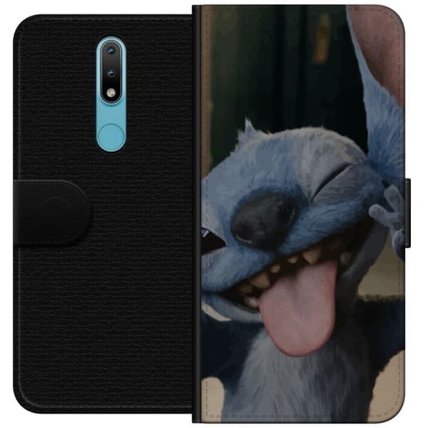 Nokia 2.4 Tegnebogsetui Stitch Sød Alien - Blå Favorit fra Ydre Rummet