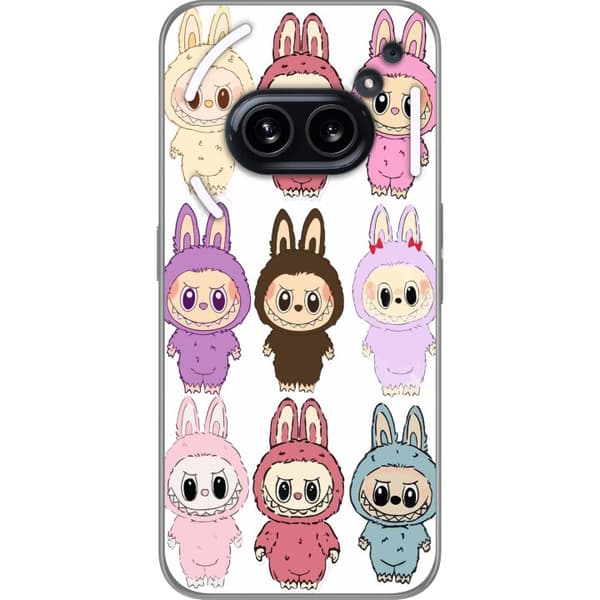 Nothing Phone (2a) Gennemsigtig cover Labubu Pink Monster - Popkunst med Kawaii-touch