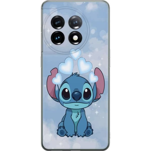 OnePlus 11 Genomskinligt Skal Stitch Hoppande Glädje – Rolig Design för Present