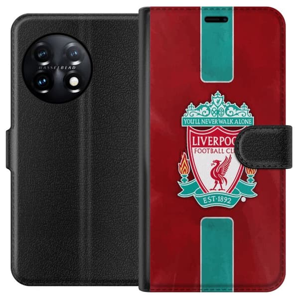 OnePlus 11R Tegnebogsetui Liverpool FC - Klassisk Fodboldstolthed i Rødt