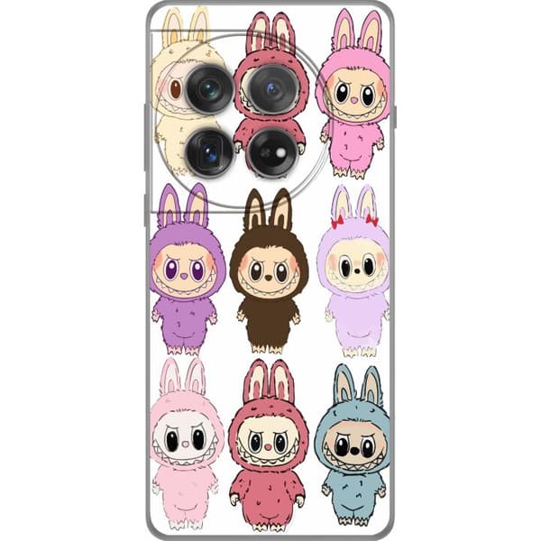OnePlus 12 Gennemsigtig cover Labubu Pink Monster - Popkunst med Kawaii-touch
