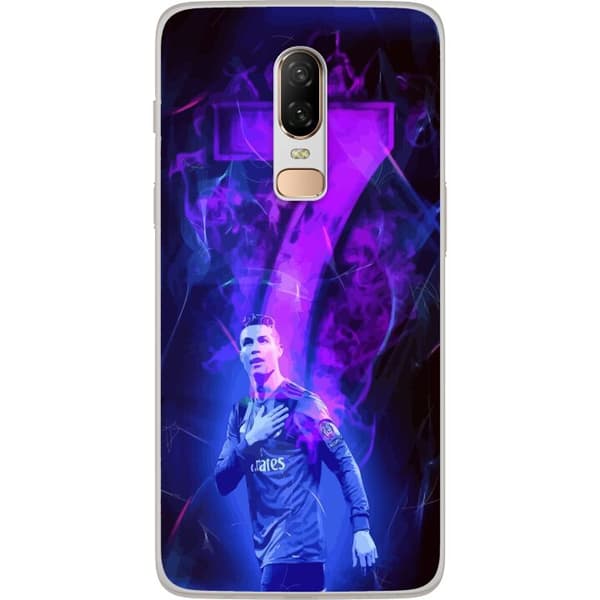 OnePlus 6 Gennemsigtig cover Ronaldo 7 - Fodboldlegende i Handling for Fans