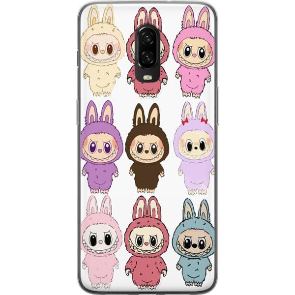 OnePlus 6T Läpinäkyvä kuori Labubu Pink Monster - Popkulttuuri Kawaii-kosketuksella