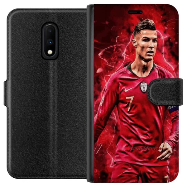 OnePlus 7 Tegnebogsetui Ronaldo Færdigheder - CR7 Design for Ægte Fans