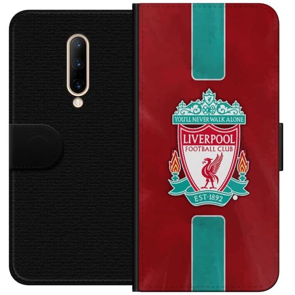 OnePlus 7 Pro Tegnebogsetui Liverpool FC - Klassisk Fodboldstolthed i Rødt