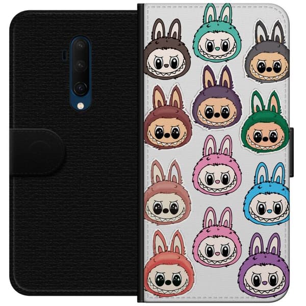 OnePlus 7T Pro Tegnebogsetui Labubu Macaron Monster - Nuttet Samlefigur med Stil