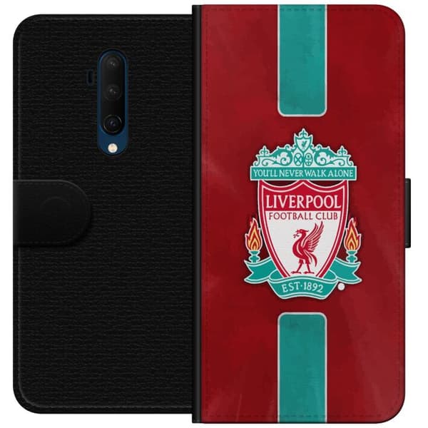 OnePlus 7T Pro Tegnebogsetui Liverpool FC - Klassisk Fodboldstolthed i Rødt