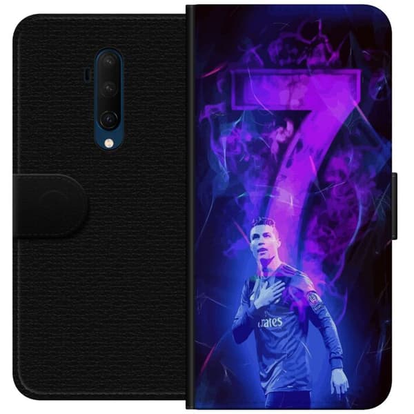 OnePlus 7T Pro Tegnebogsetui Ronaldo 7 - Fodboldlegende i Handling for Fans