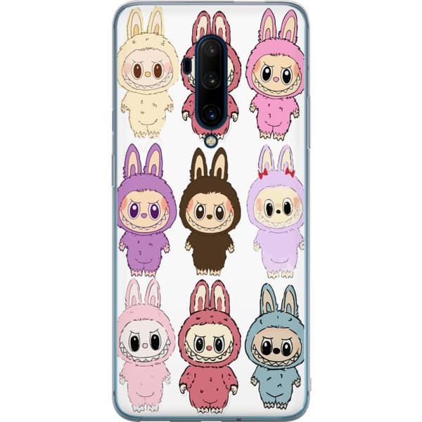 OnePlus 7T Pro Läpinäkyvä kuori Labubu Pink Monster - Popkulttuuri Kawaii-kosketuksella