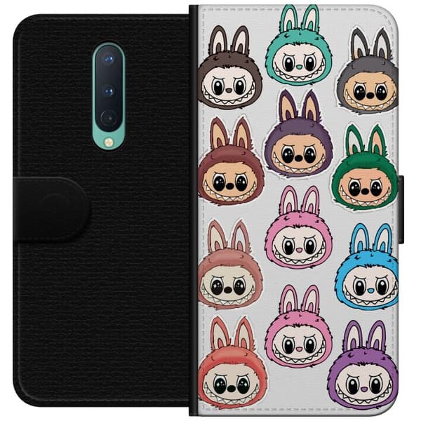 OnePlus 8 Tegnebogsetui Labubu Macaron Monster - Nuttet Samlefigur med Stil