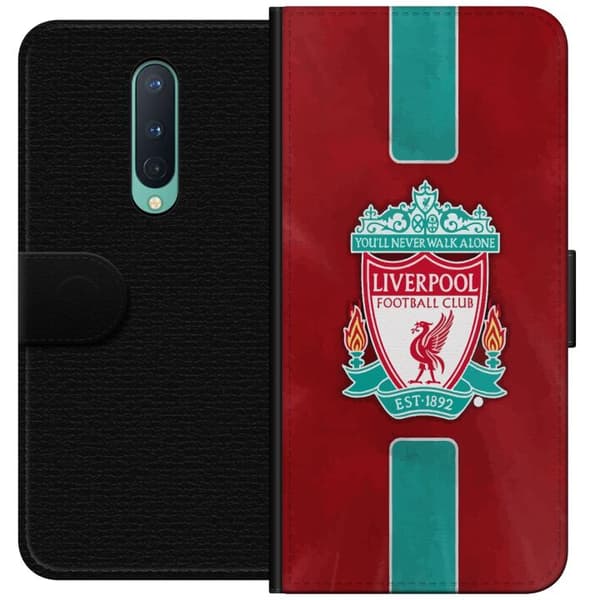 OnePlus 8 Tegnebogsetui Liverpool FC - Klassisk Fodboldstolthed i Rødt