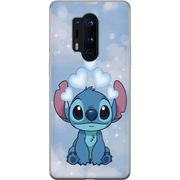 OnePlus 8 Pro Gennemsigtig cover Stitch Hoppende Glæde - Sjovt Design til Gave